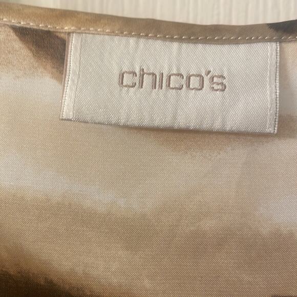 Chico’s animal print crystal and beaded embellished coverup tunic blouse XL - Picture 2 of 10